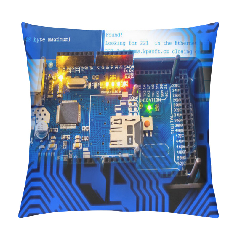 Personality  Blue Printed Circuit Board Pillow Covers