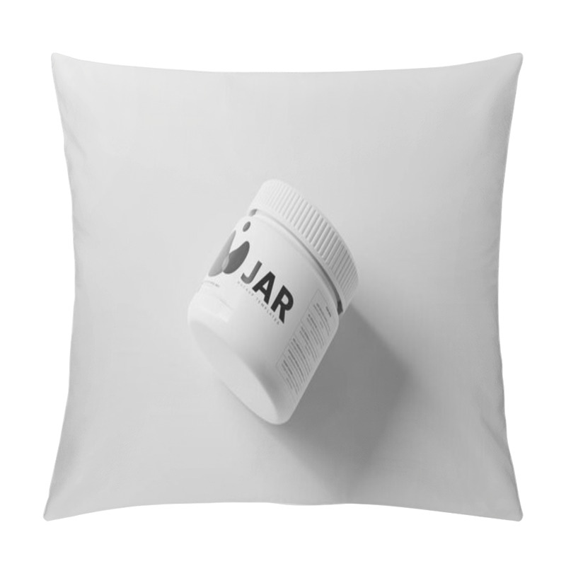 Personality  Minimalist White Jar On A Light Background, Perfect For Product Showcasing. Pillow Covers