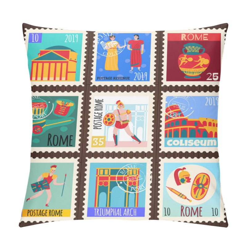 Personality  Ancient Rome Postmarks Set Pillow Covers