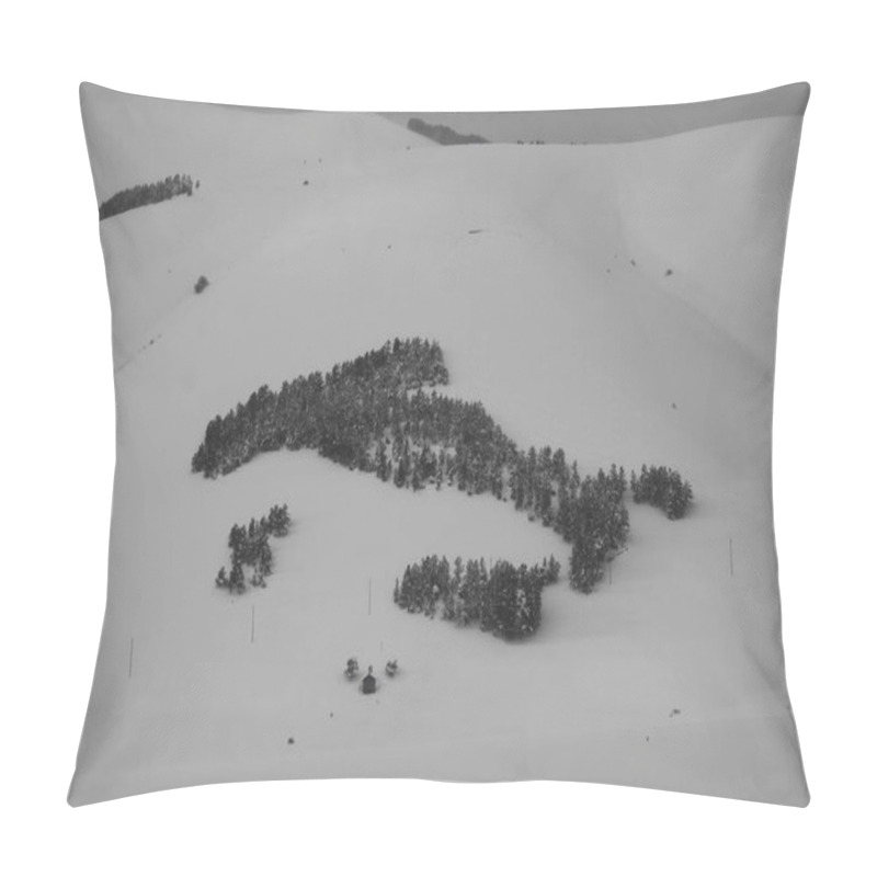 Personality  Beautiful Winter Panorama Of The Plain Of Castelluccio Of Norcia With Italy Made By Trees, Umbria Pillow Covers