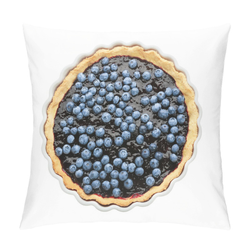 Personality  Delicious Blueberry Pie On White Background Pillow Covers