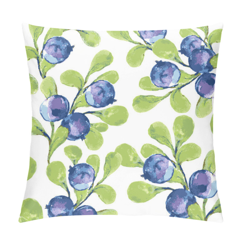 Personality  Seamless Pattern With Blueberries. Pillow Covers