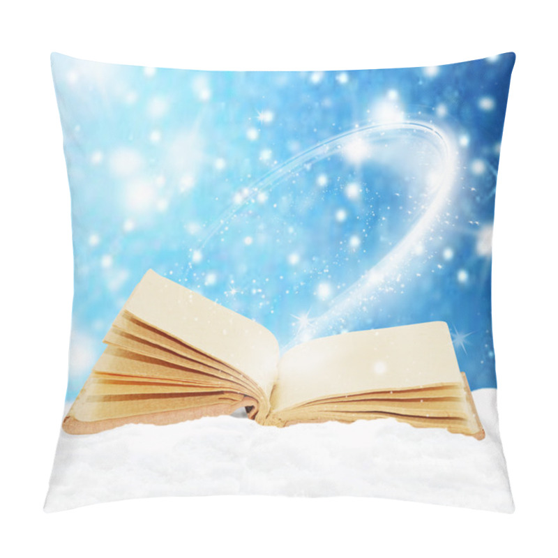 Personality  Old Open Book In The Snow Pillow Covers