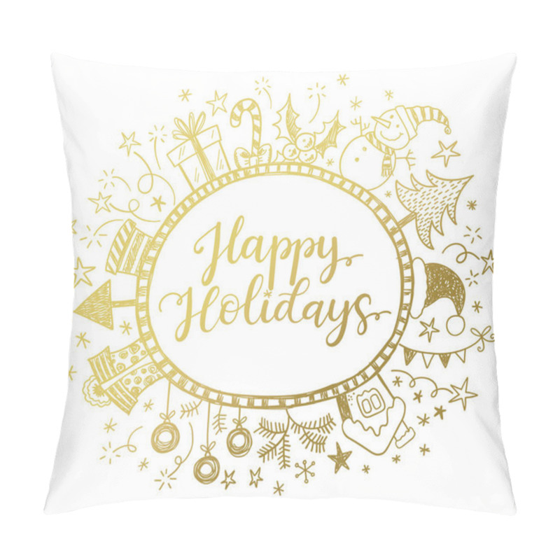 Personality  Happy Holidays Greeting Card Pillow Covers