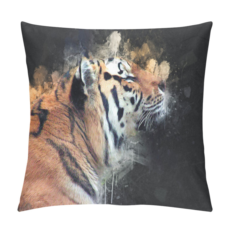 Personality  Tiger Art Illustration Old Drawing Pillow Covers