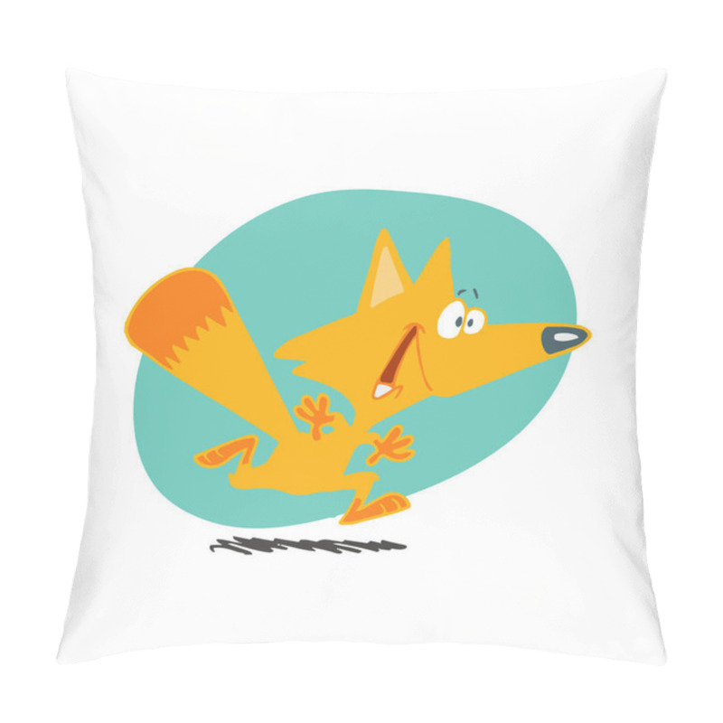 Personality  Running Fox Icon. Isolated Vector Sign Symbol. Pillow Covers