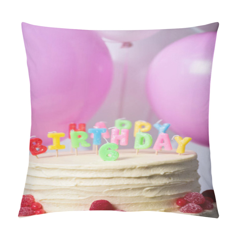 Personality  Birthday Cake With Number Six Pillow Covers