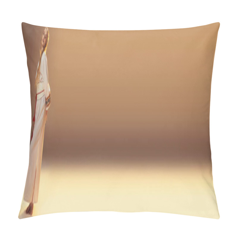 Personality  A Young Woman In A White Stands Gracefully In A Room Adorned With Mystical Decor, Exuding An Aura Of Enchantment. Pillow Covers