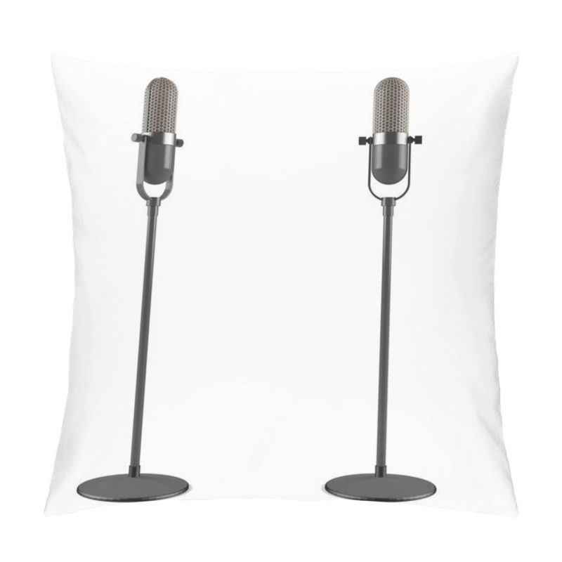 Personality  Classic Studio Microphone On The Stand Isolated Pillow Covers