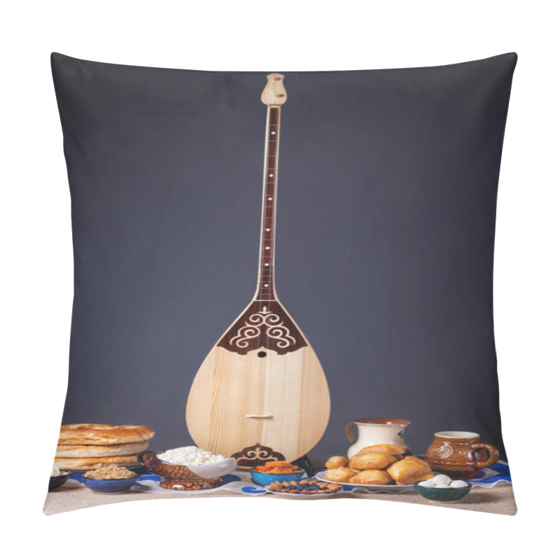 Personality  Dombra And Kazakh Food Pillow Covers