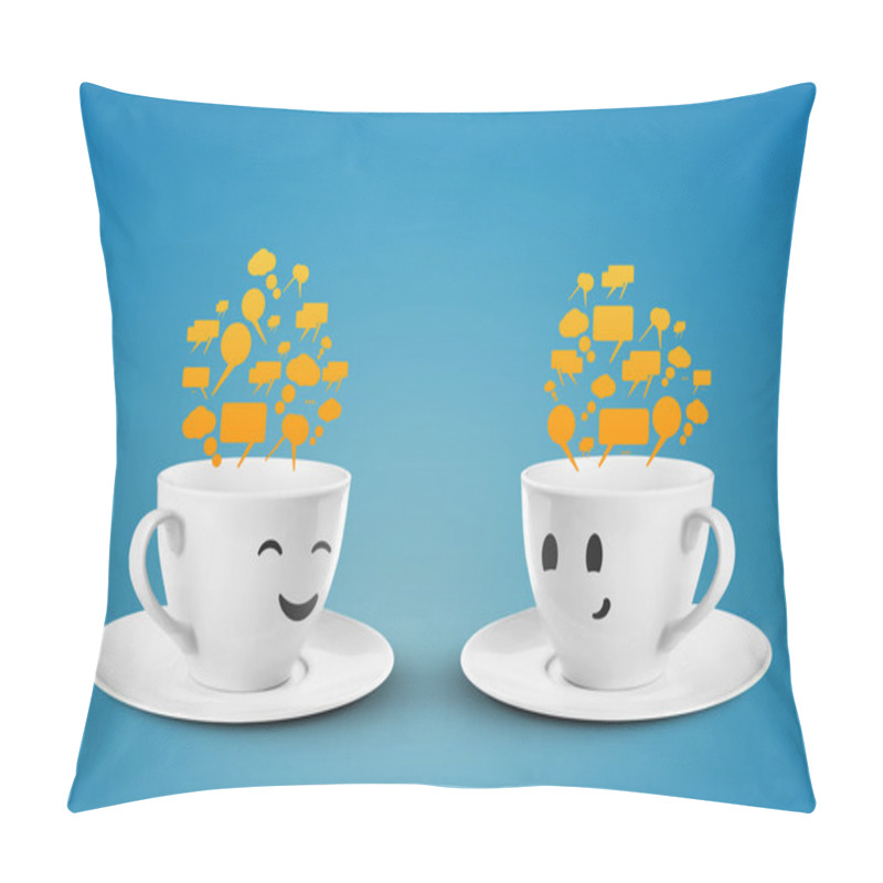 Personality  Two Mugs Communicate Pillow Covers