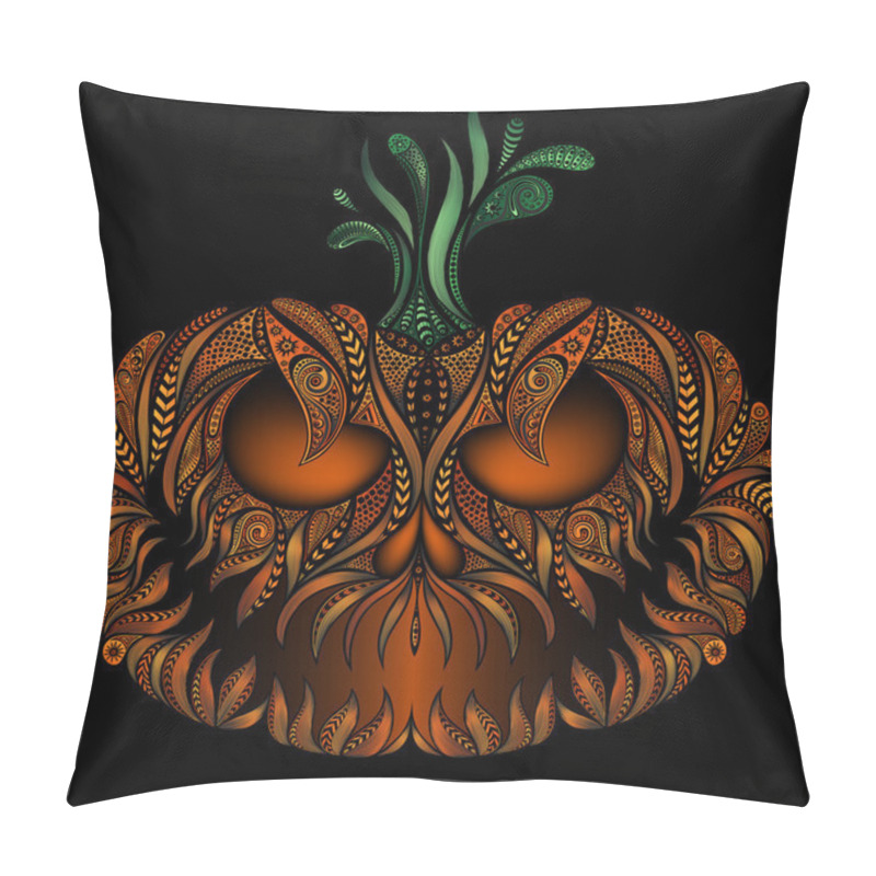 Personality  Fiery Pumpkin Ominously Laughing Smile For Halloween 2016 Pillow Covers