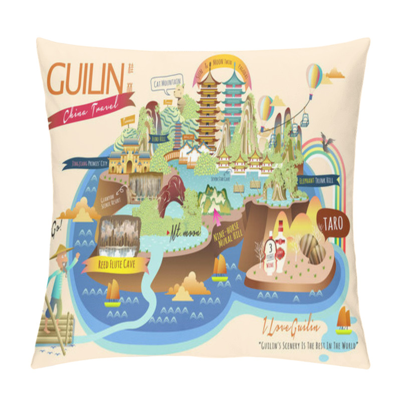 Personality  Guilin Travel Elements Collection Pillow Covers