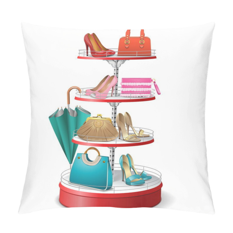 Personality  Vector Round Shelf With Female Accessories Pillow Covers