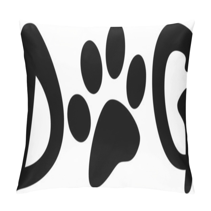 Personality  Dog Text With Black Paw Print Pillow Covers