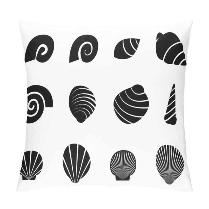 Personality  Set Of Shell In Silhouette Tattoo Style Pillow Covers