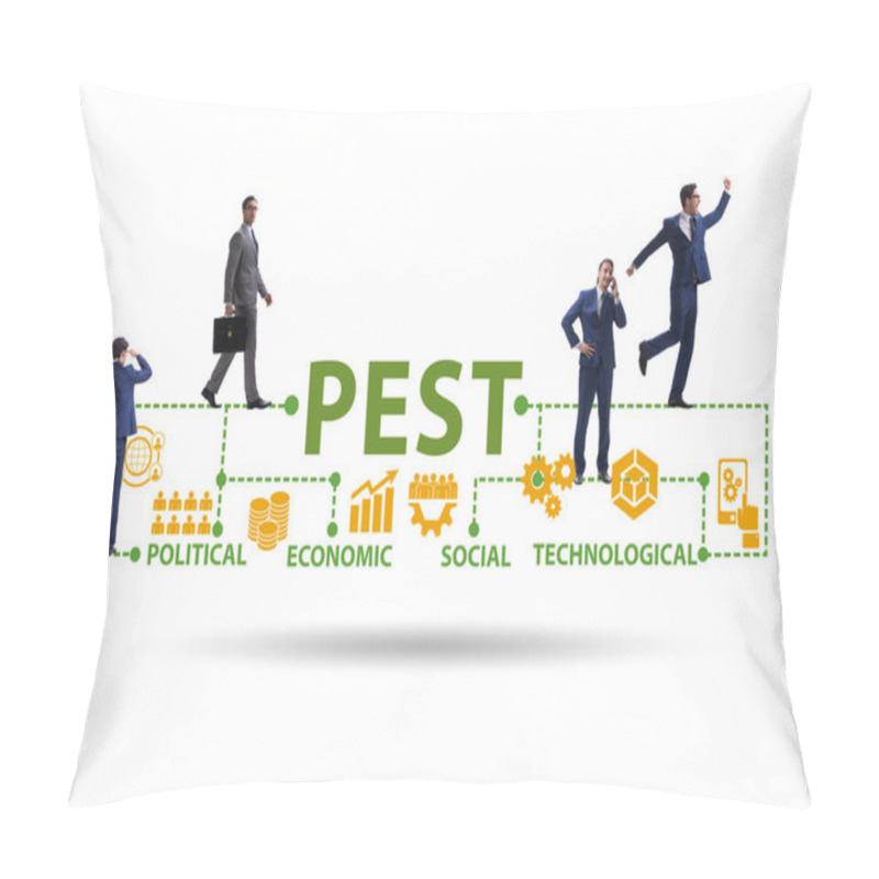 Personality  Businessman In PEST Analysis Business Concept Pillow Covers