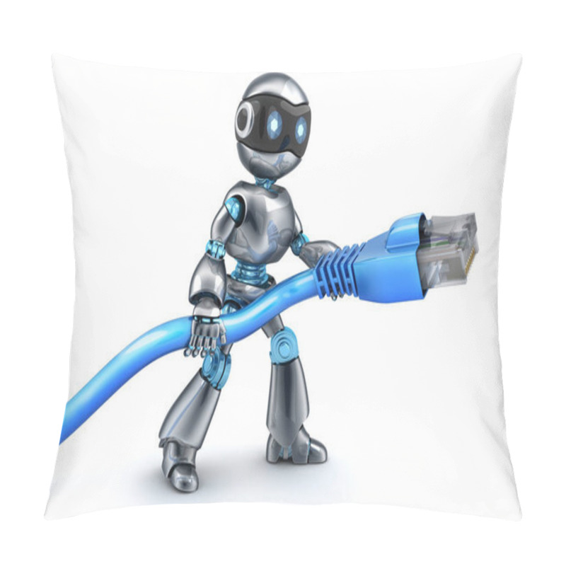 Personality  Robot And Connect Computer Cable Pillow Covers