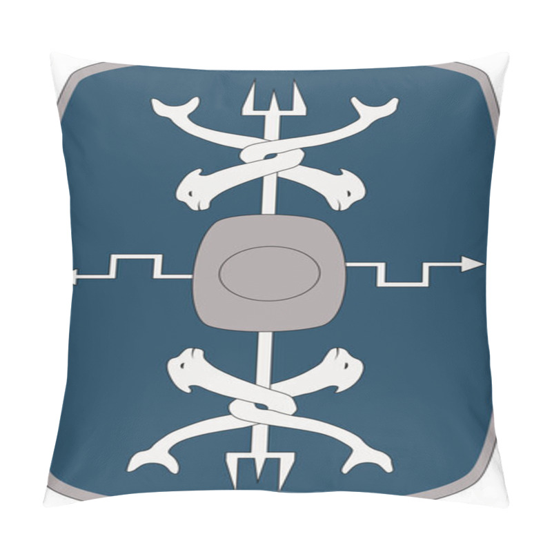 Personality  Vector Shield Of Legio XXX Ulpia Victrix On White Background Pillow Covers