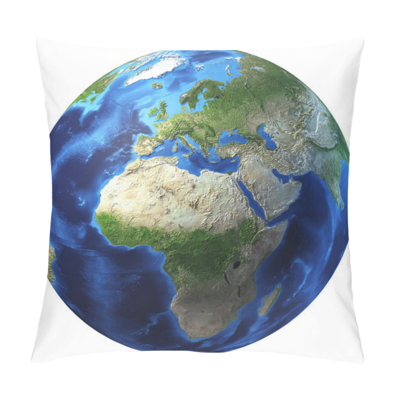 Personality  Planet Earth With Some Clouds. Europe And Africa View. Pillow Covers