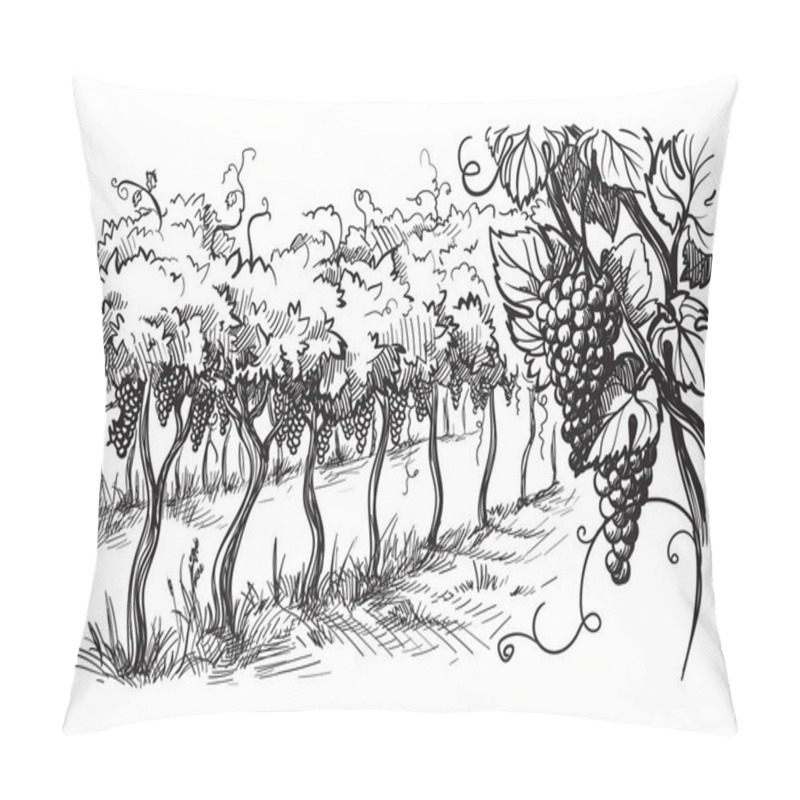 Personality  Rows Of Vineyard Grape Plants Pillow Covers