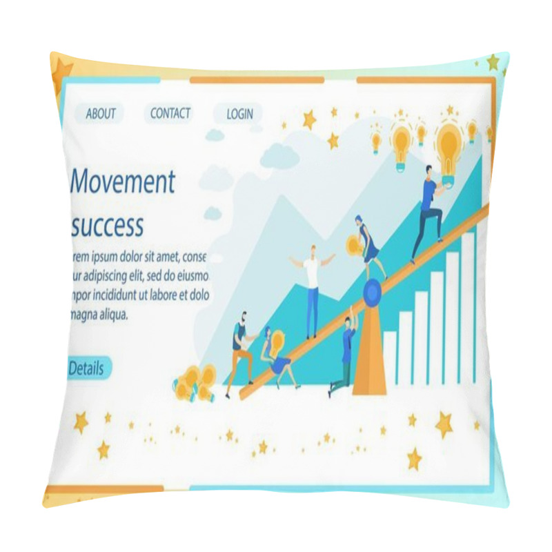 Personality  Informative Banner Movement Success Lettering. Pillow Covers