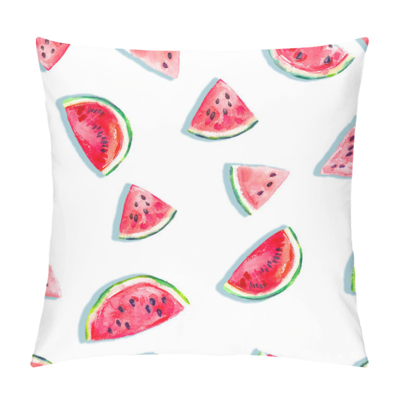 Personality  Seamless Fresh Juicy Ripe Watermelon Slices Pattern Pillow Covers