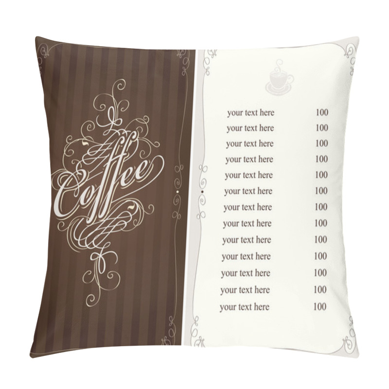 Personality  Coffee Menu Pillow Covers