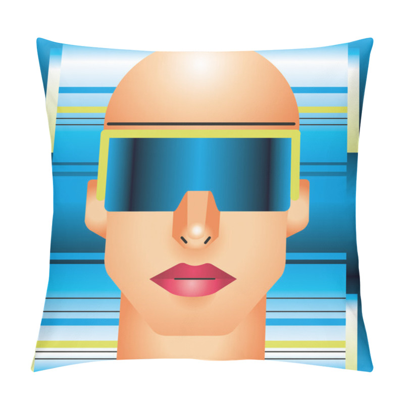 Personality  Woman Cyborg Head. Pillow Covers