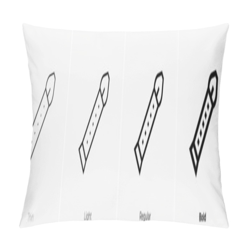 Personality  Shakuhachi Icon. Thin, Light Regular And Bold Style Design Isolated On White Background Pillow Covers