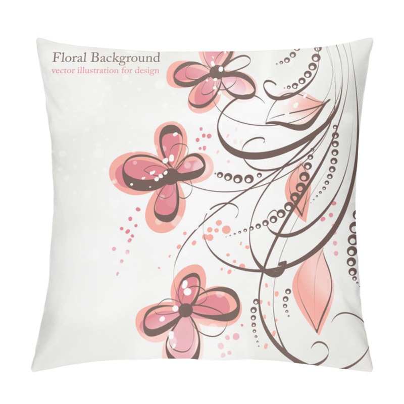 Personality  Hand Drawn Floral Background With Flowers, Greeting Vector Card For Retro Design Pillow Covers