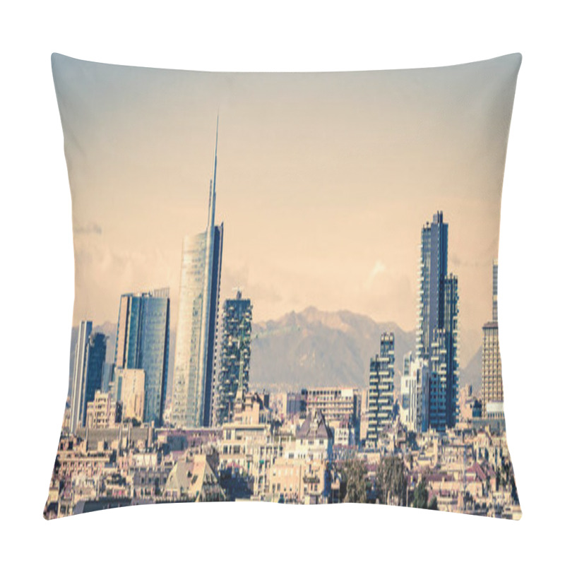 Personality  Milano (Italy), Skyline With New Skyscrapers Pillow Covers