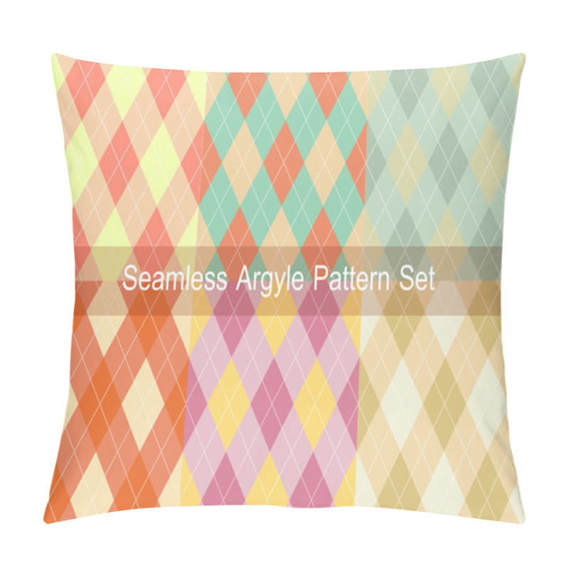 Personality  Seamless Argyle Pattern. Diamond Shapes Background. Vector Set. Pillow Covers