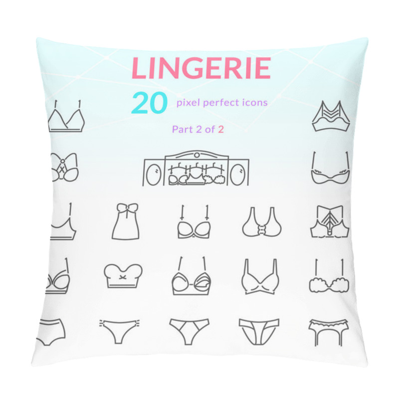 Personality  Lingerie Line Icon Set. Part 2 Pillow Covers