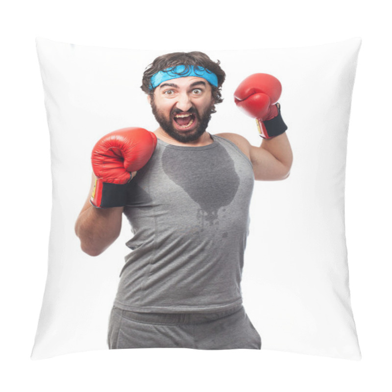 Personality  Tired Sport Man With Boxing Gloves Pillow Covers