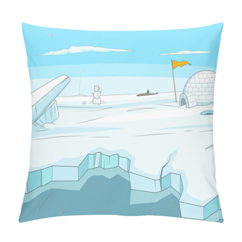 Personality  Arctic Cartoon  Background Vector Pillow Covers