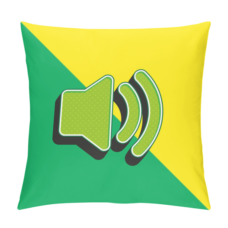 Personality  Audio Speaker On Green And Yellow Modern 3d Vector Icon Logo Pillow Covers