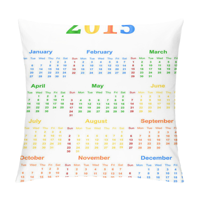 Personality  2015 Calendar Pillow Covers