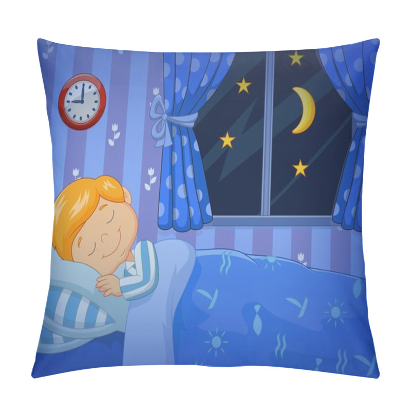 Personality  Cartoon Little Boy Sleeping In The Bed Pillow Covers