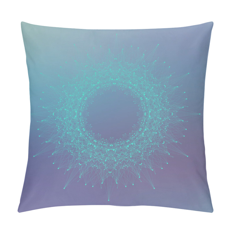 Personality  Geometric Abstract Form With Connected Line And Dots. Graphic Background For Your Design.  Vector Illustration Pillow Covers