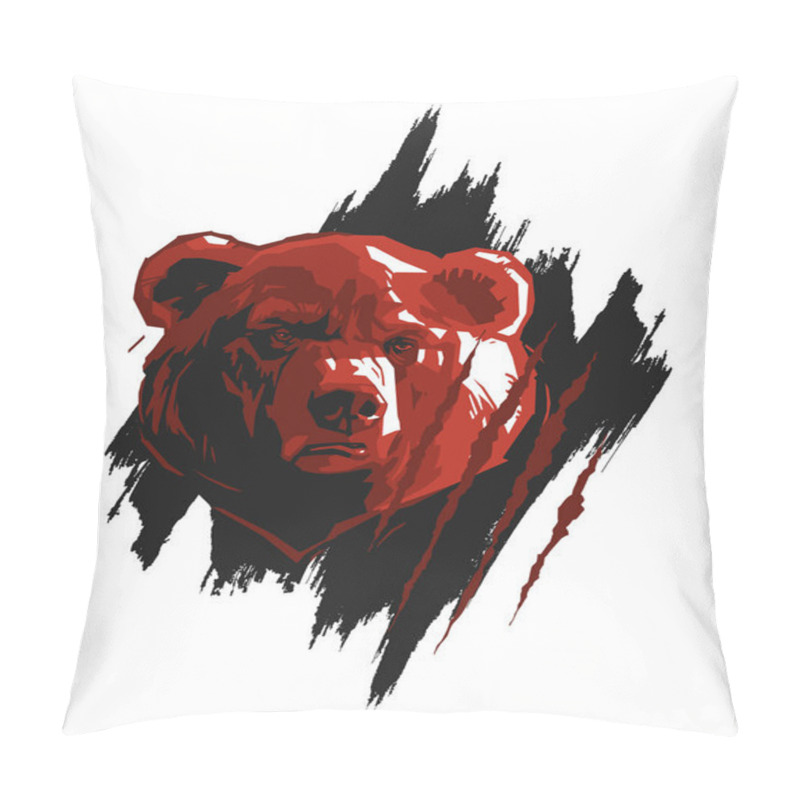 Personality  Bear In Black Brushstroke Pillow Covers