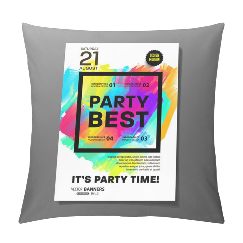 Personality  Poster Template With Paint Splashes Pillow Covers