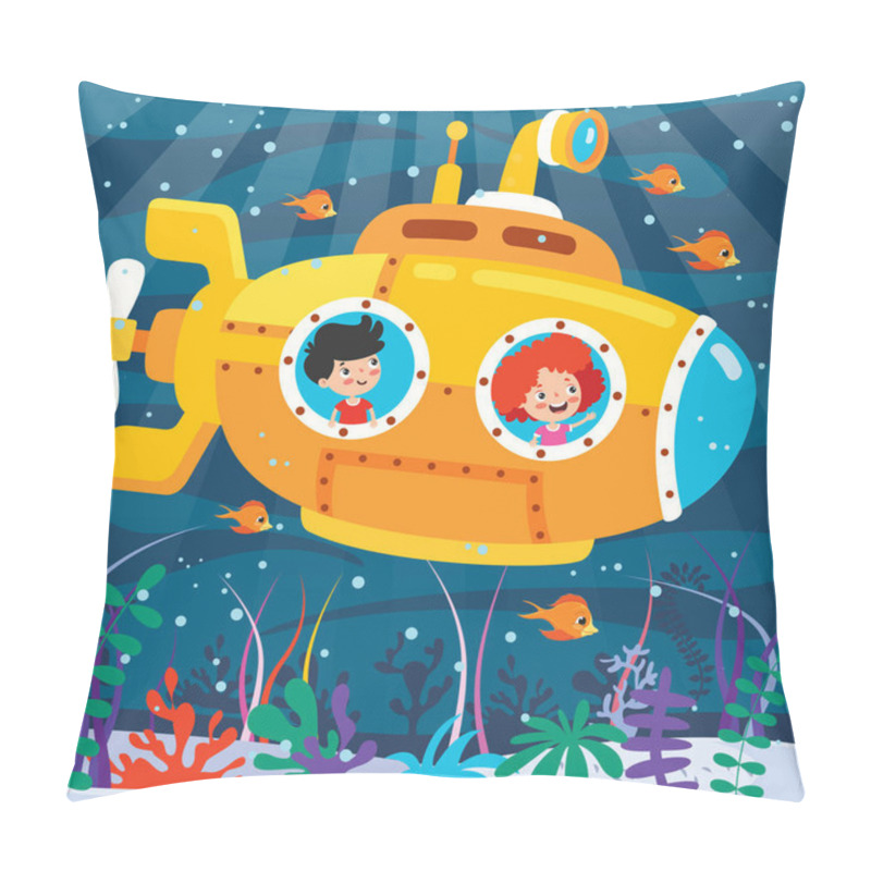 Personality  Cartoon Submarine Under The Sea Pillow Covers