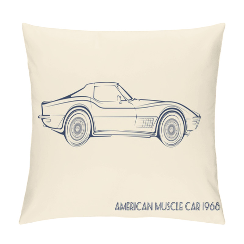 Personality  American Muscle Car Silhouette 60s Pillow Covers