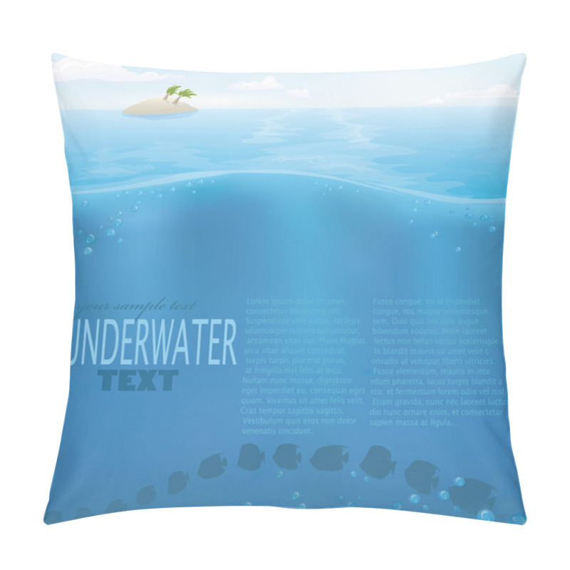 Personality  Vector Underwater Sea Ocean Background Pillow Covers