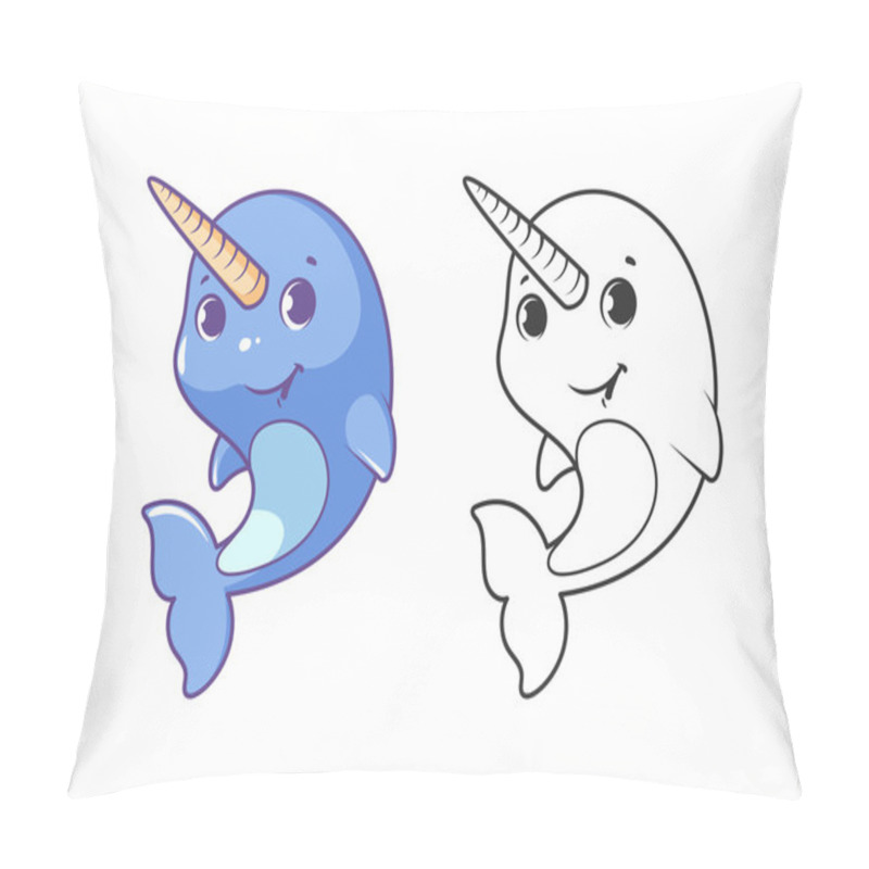 Personality  Cute Little Narwhal. Pillow Covers