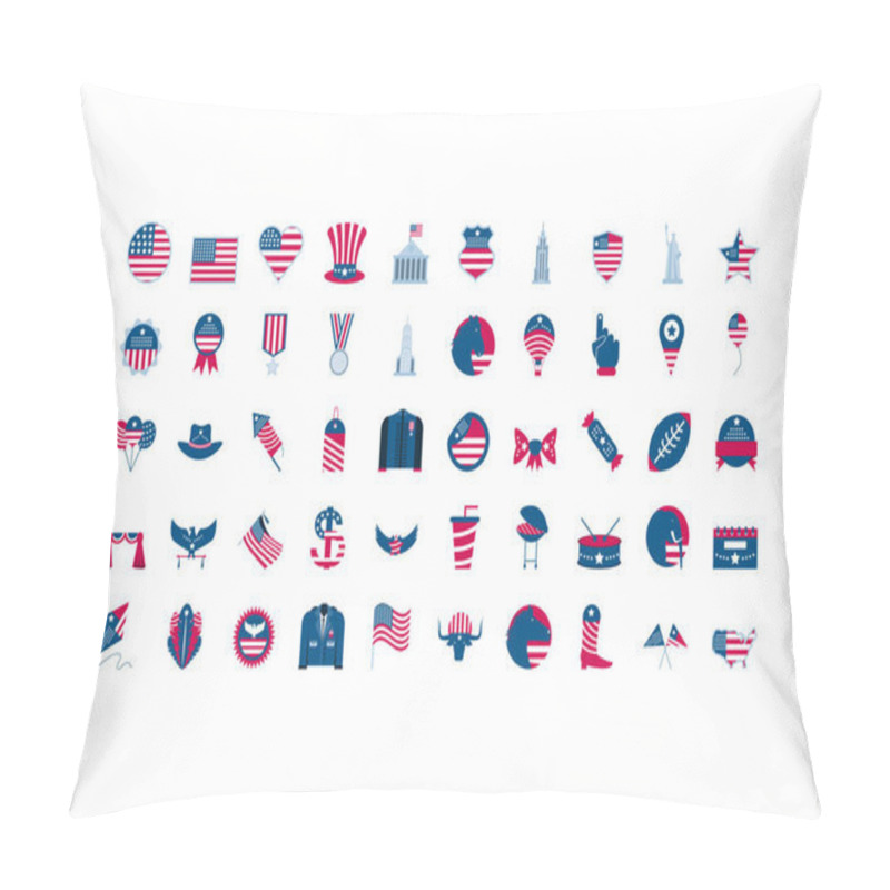 Personality  Isolated Usa Icon Set Vector Design Pillow Covers