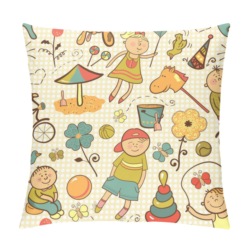 Personality  Children Play With Toys Pillow Covers