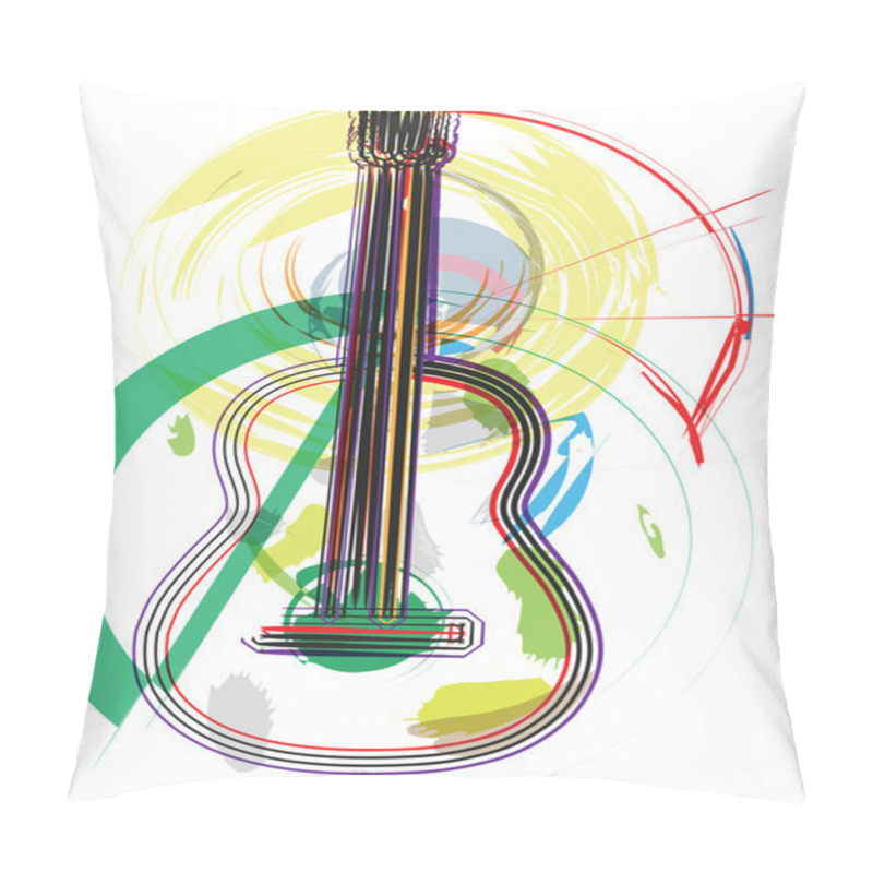 Personality  Abstract Guitar Illustration Pillow Covers