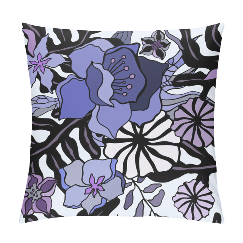 Personality  Tropical Flowers Background. Seamless Pattern Pillow Covers